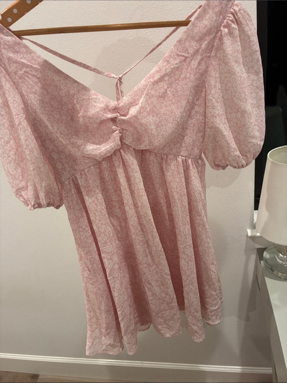 Target Light Pink Floral Tie-Back Mini Dress